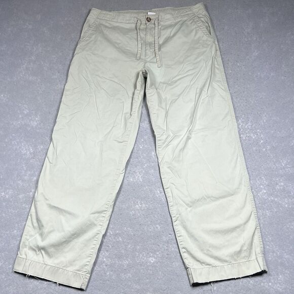 LACOSTE Pants Mens Size 44 Khaki Chino Flat Front Casual Pants Drawstring Pocket - Picture 1 of 14